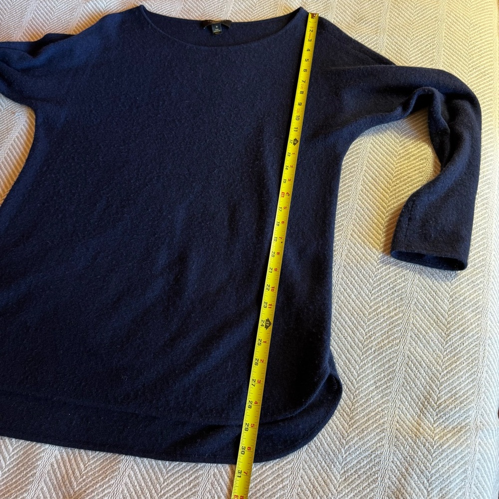 Women's Charter Club Cashmere Sweater High Low Hem, Navy, Size M - Picture 8 of 8